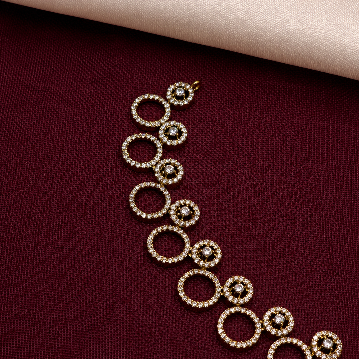 Geometric Circle CZ Necklace Set