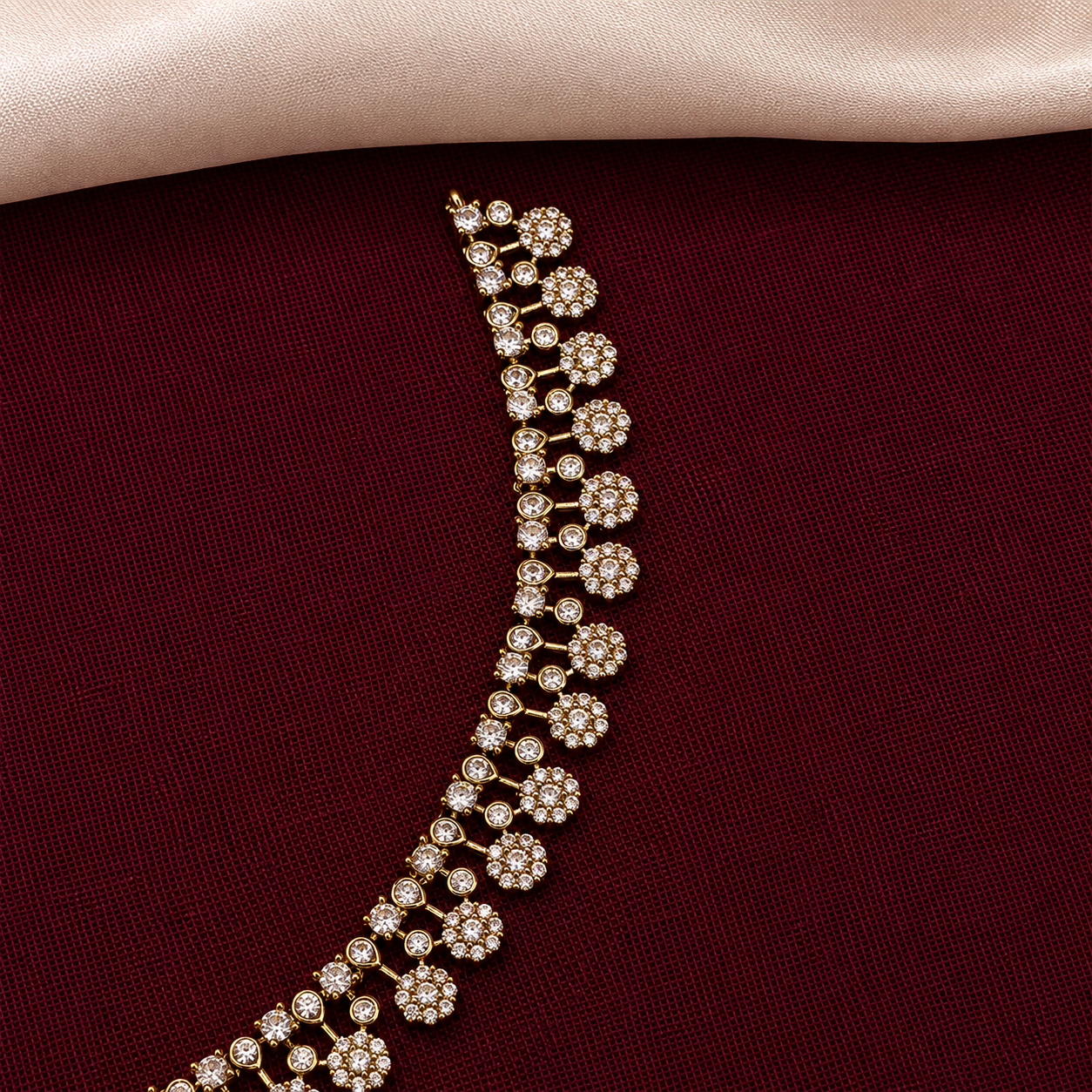 Floral CZ Tennis Necklace Set