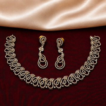Paisley CZ Necklace Set with Drop Earrings