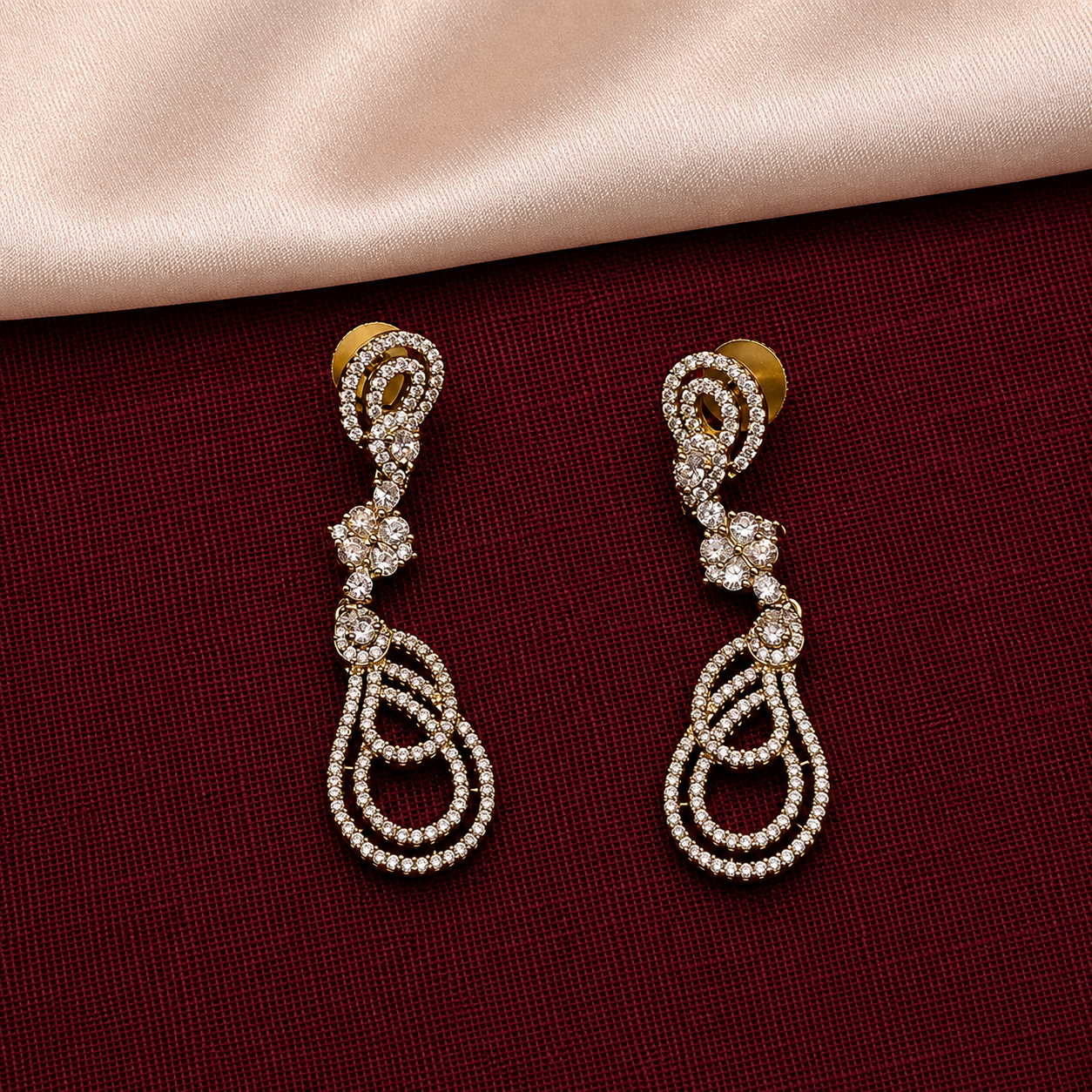 Paisley CZ Necklace Set with Drop Earrings