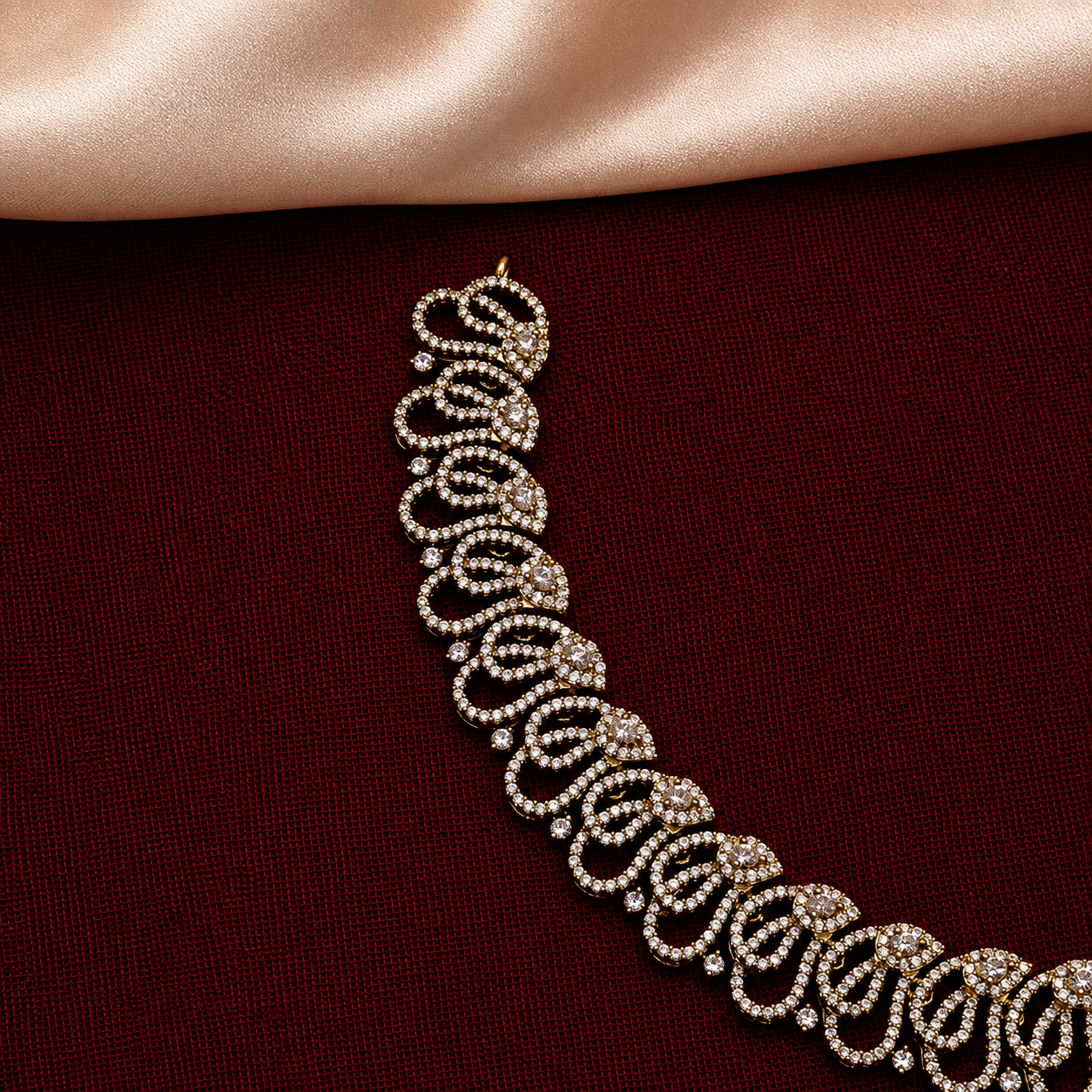 Paisley CZ Necklace Set with Drop Earrings