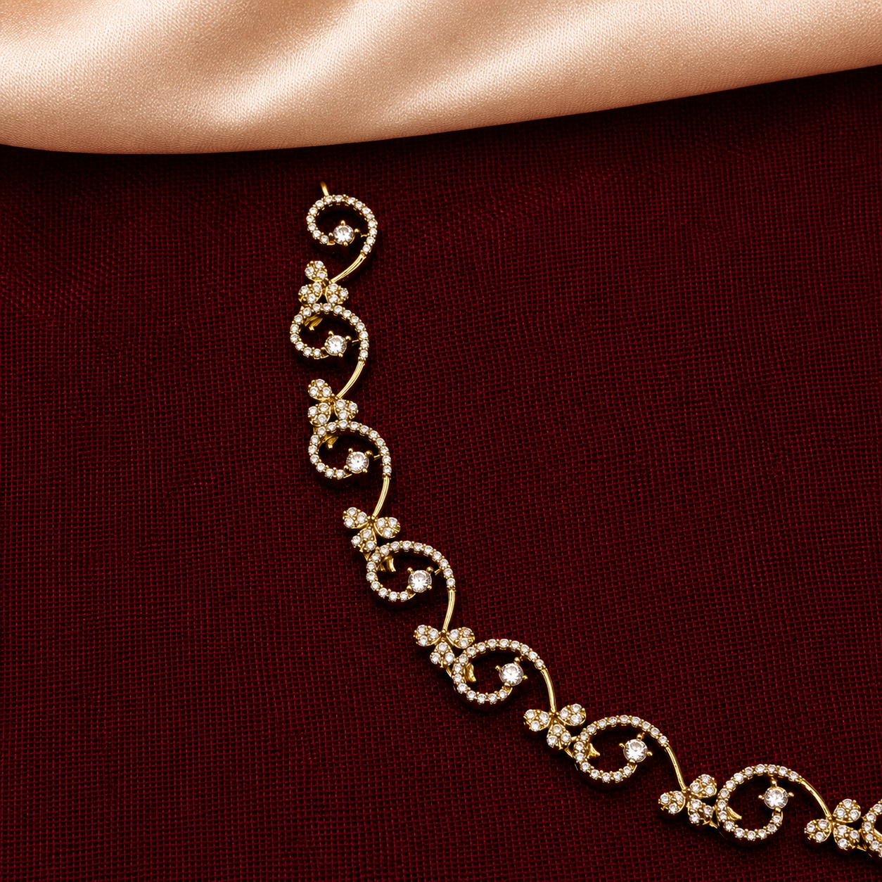 Swirl Design CZ Necklace Set