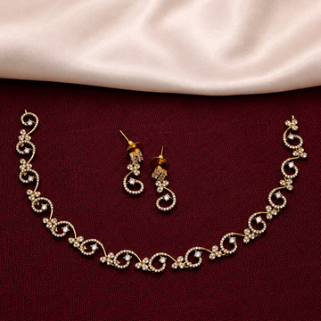 Swirl Design CZ Necklace Set
