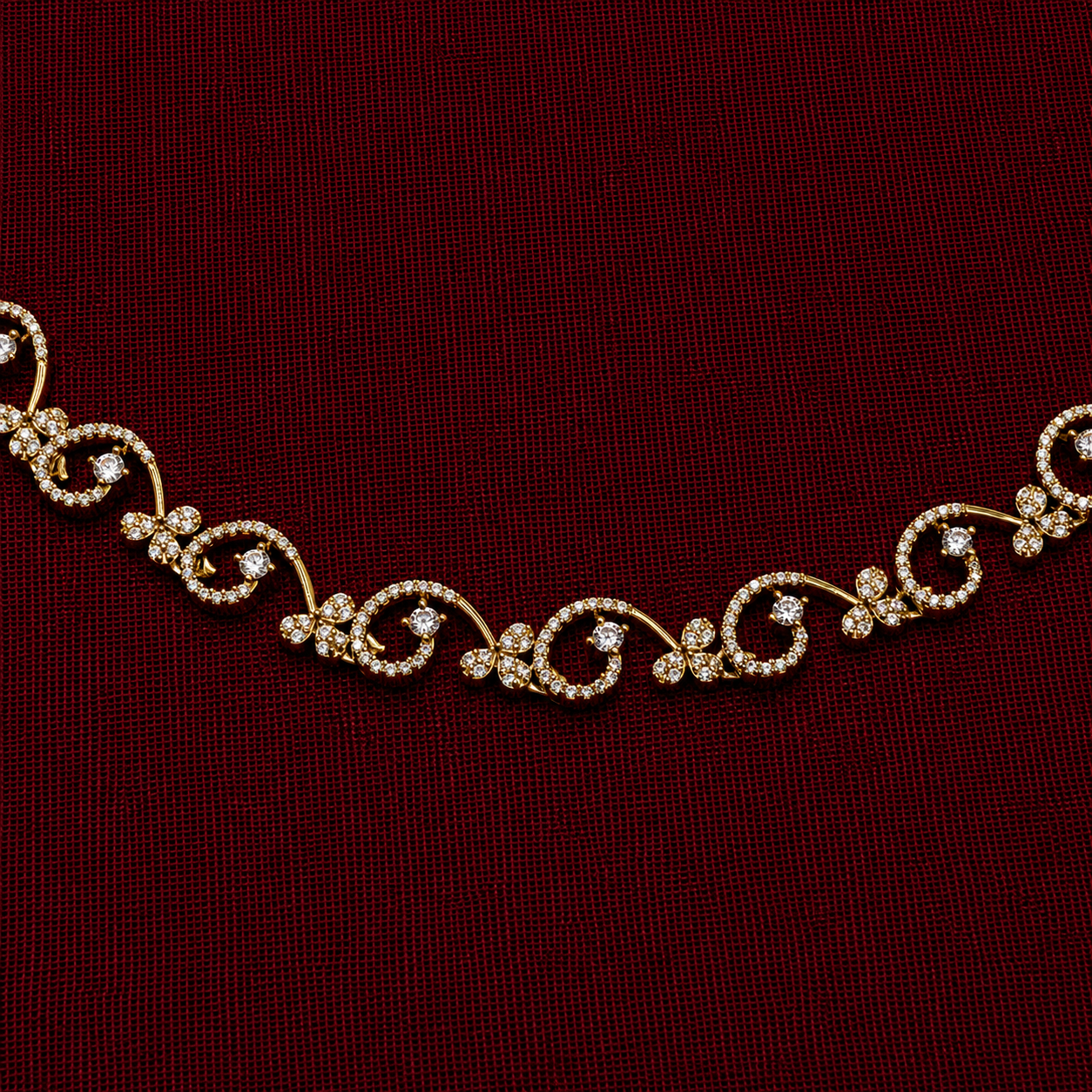 Swirl Design CZ Necklace Set