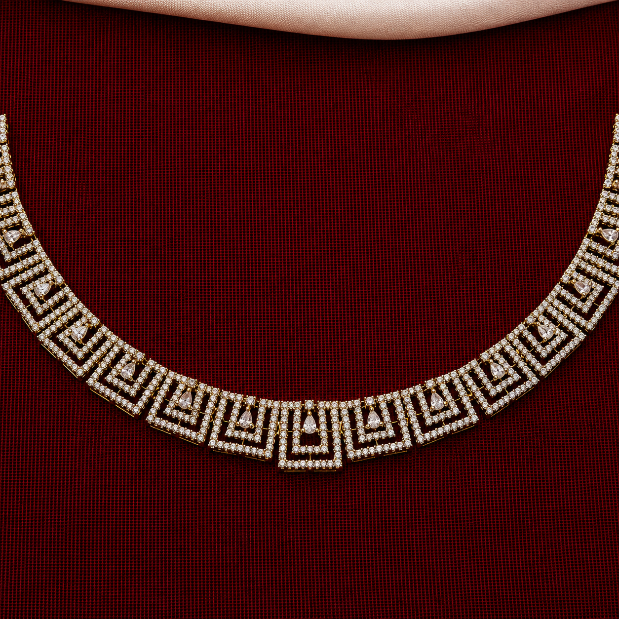 Geometric CZ Necklace Set