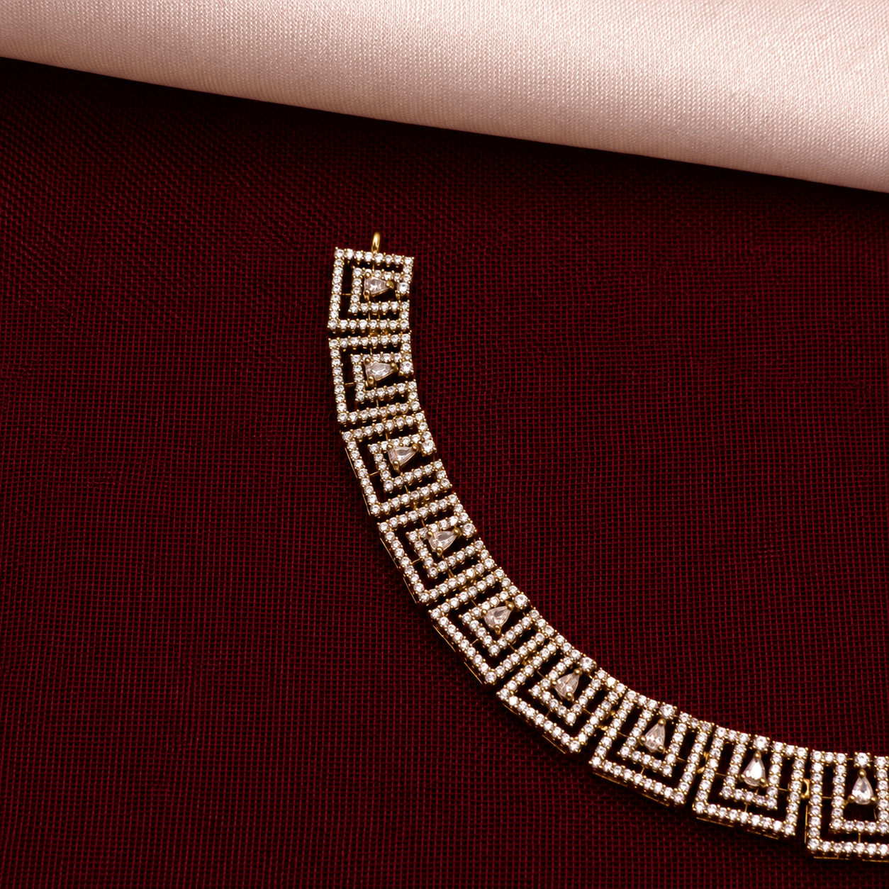 Geometric CZ Necklace Set