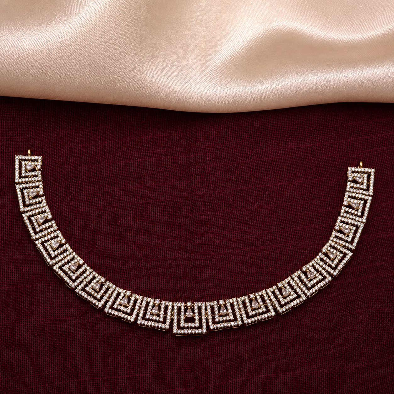 Geometric CZ Necklace Set