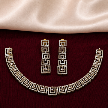Geometric CZ Necklace Set