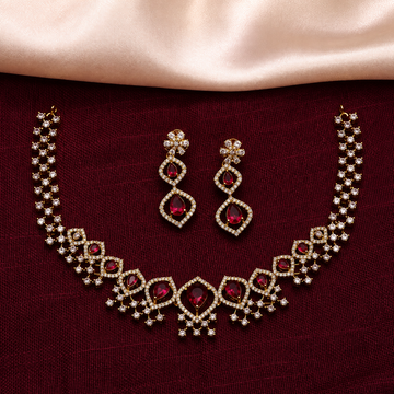 Red Stone Bridal Necklace Set