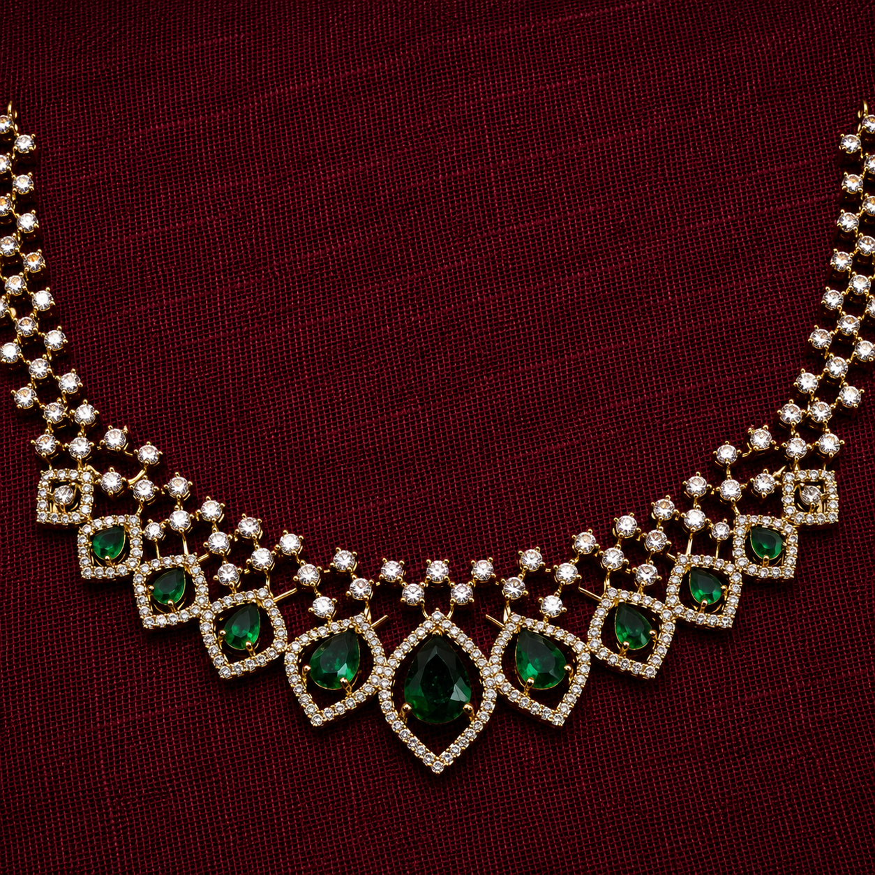 Teardrop CZ Statement Necklace