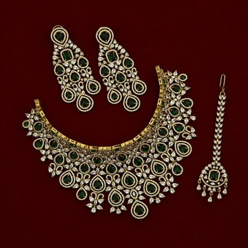 Grandeur Premium Emerald CZ Choker Set