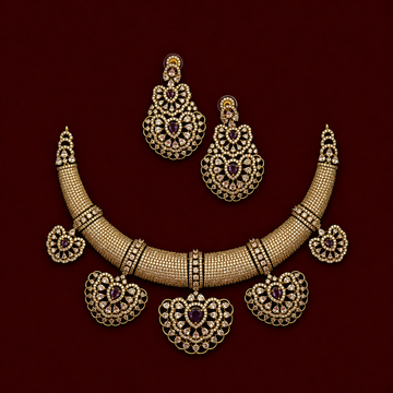 Royal Purple CZ Choker Necklace Set