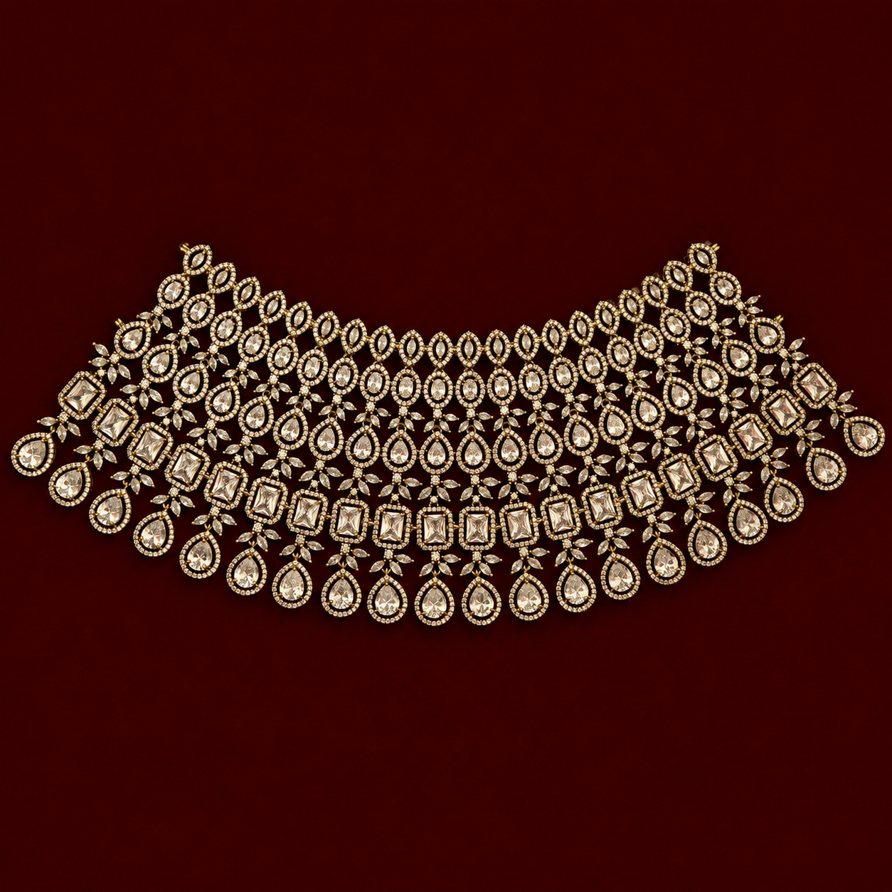 Royal CZ Bridal Choker Necklace Set