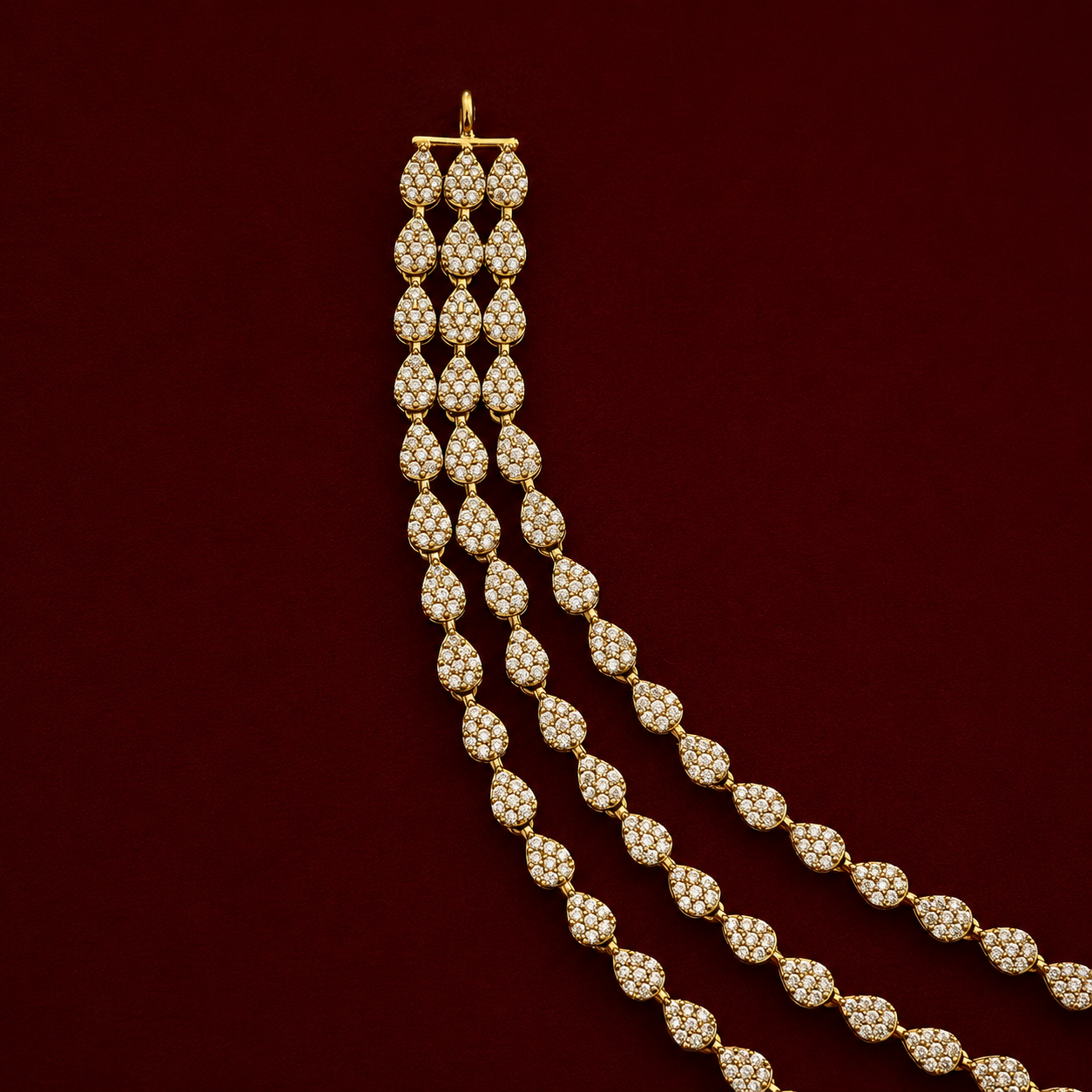 Triple Layer CZ Necklace Set