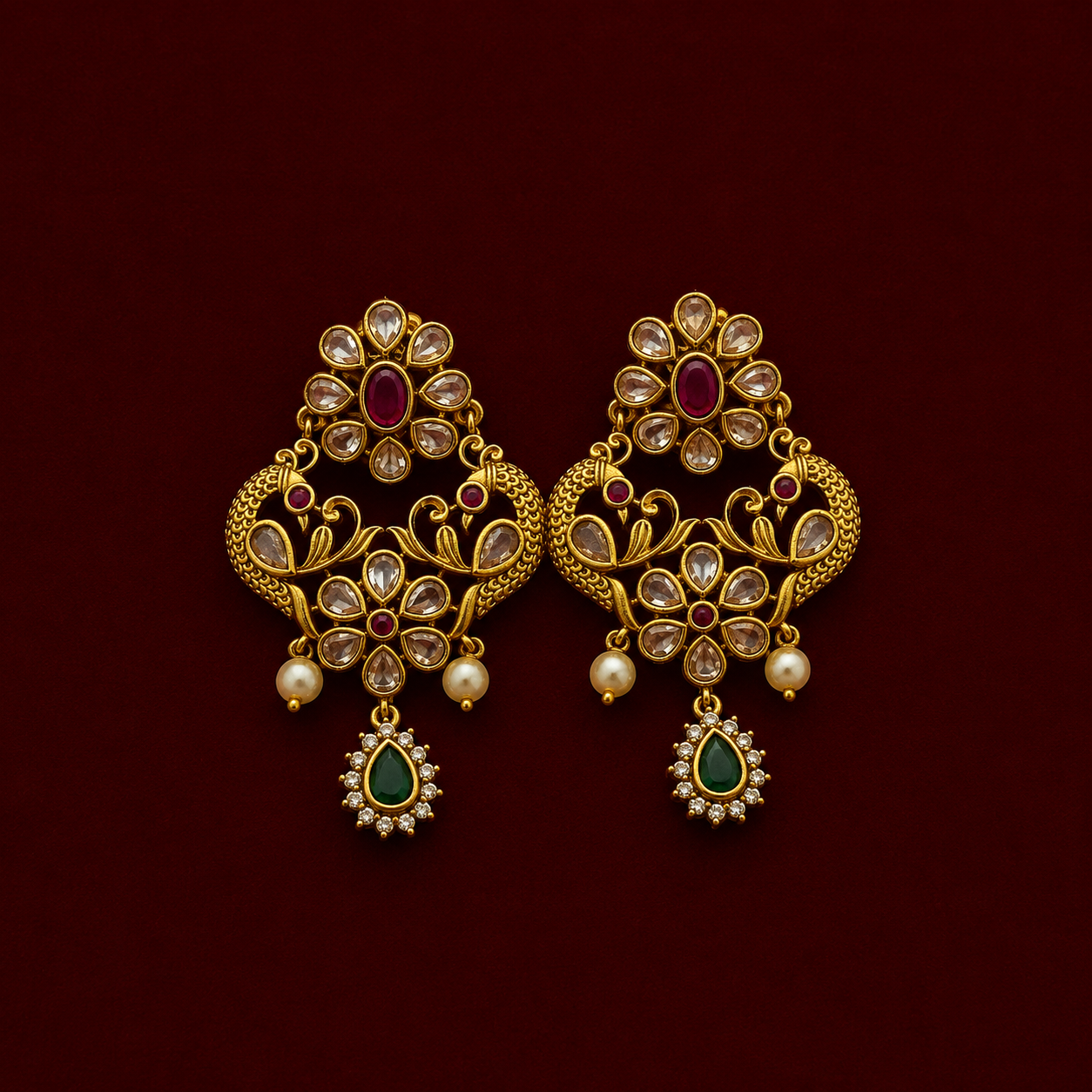 Antique Floral Kundan Bridal Choker Set