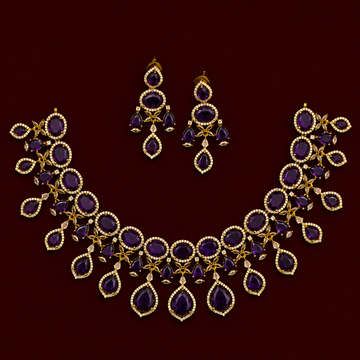 Royal Amethyst CZ Necklace Set