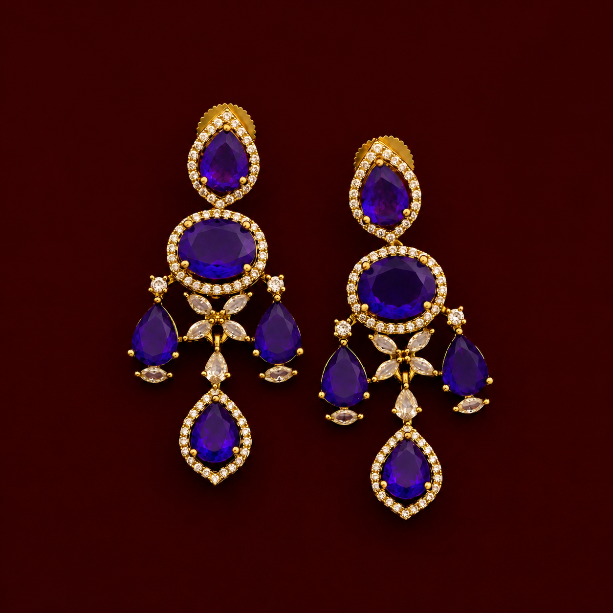 Royal Amethyst CZ Necklace Set
