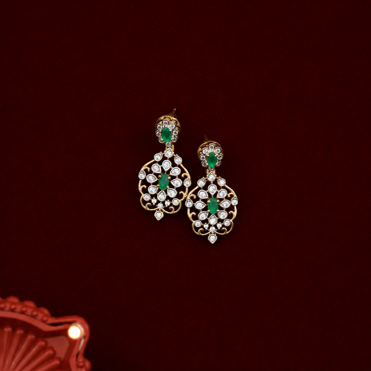 Emerald Peacock CZ Necklace Set