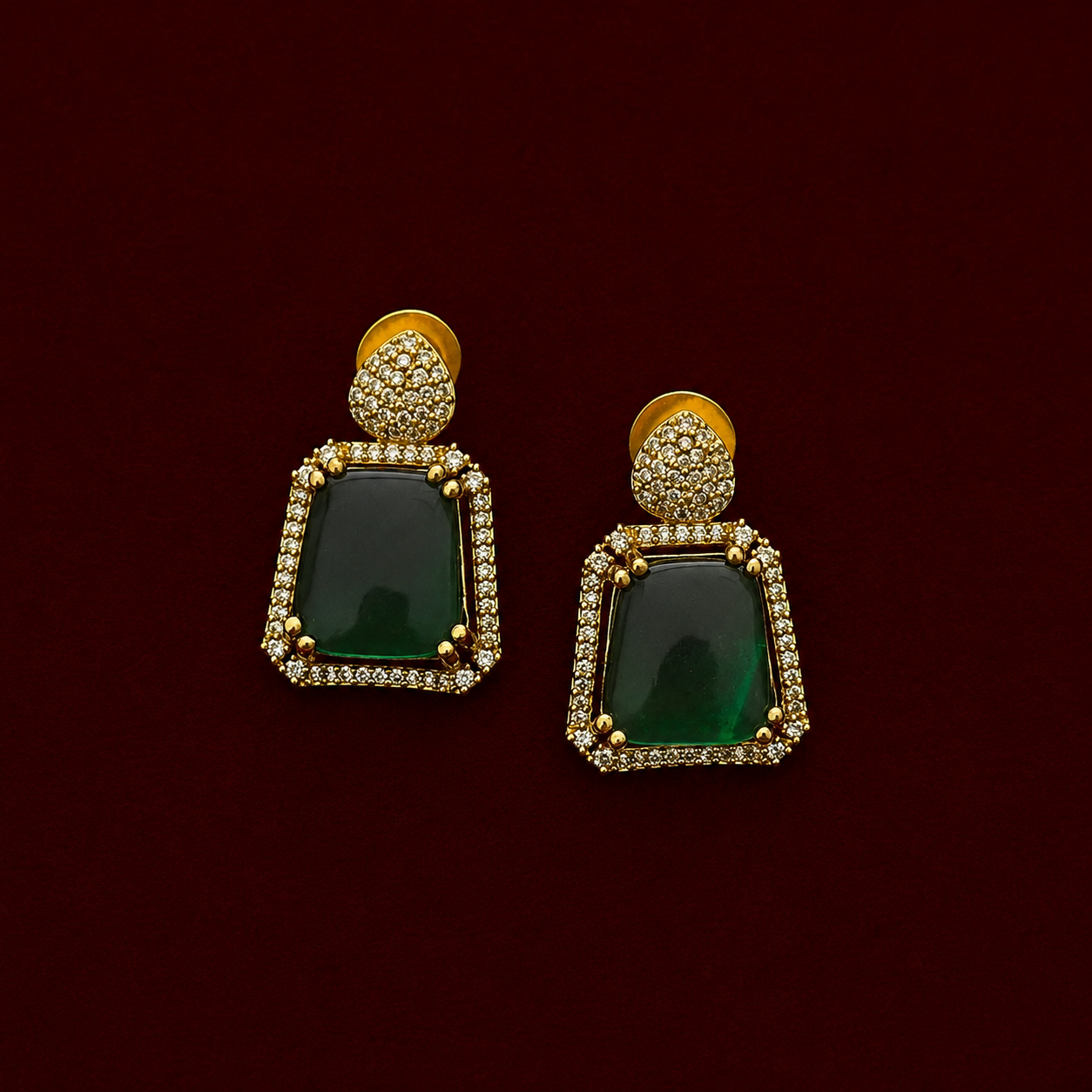 Emerald Green CZ Choker Necklace Set