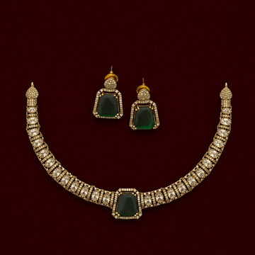 Emerald Green CZ Choker Necklace Set