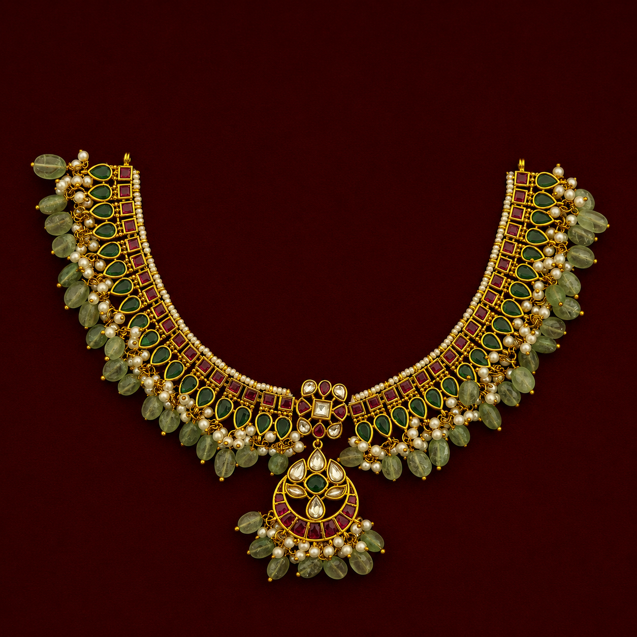 Green Kundan Choker Set