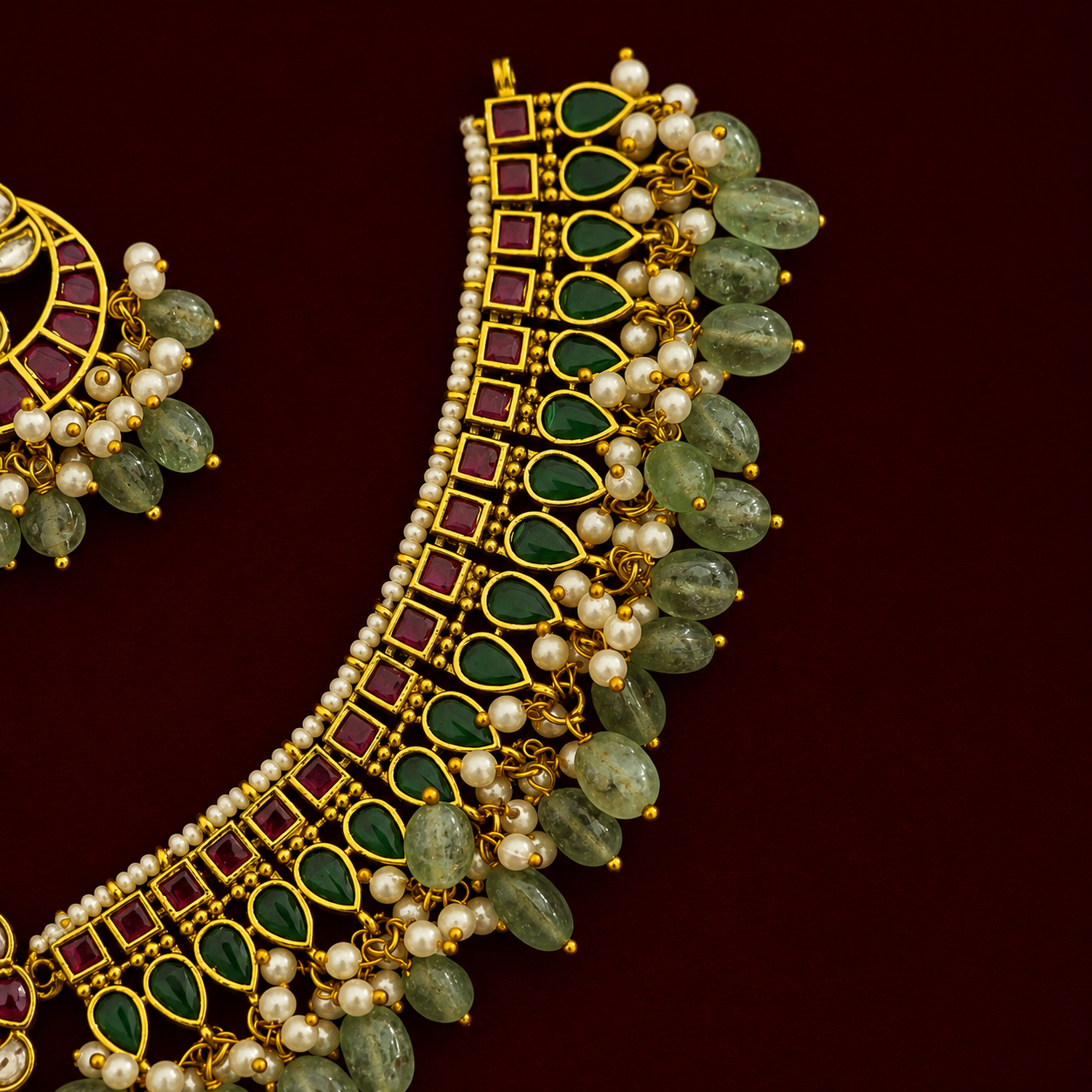 Green Kundan Choker Set