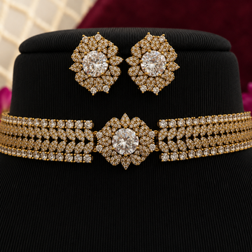 Floral Statement CZ Choker Set