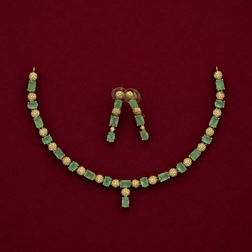 Elegant Aqua Green CZ Necklace Set