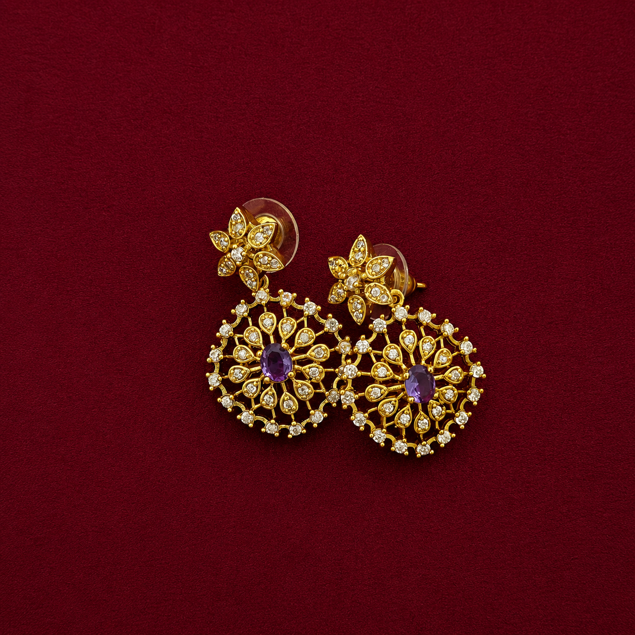 Elegant Floral CZ Necklace Set