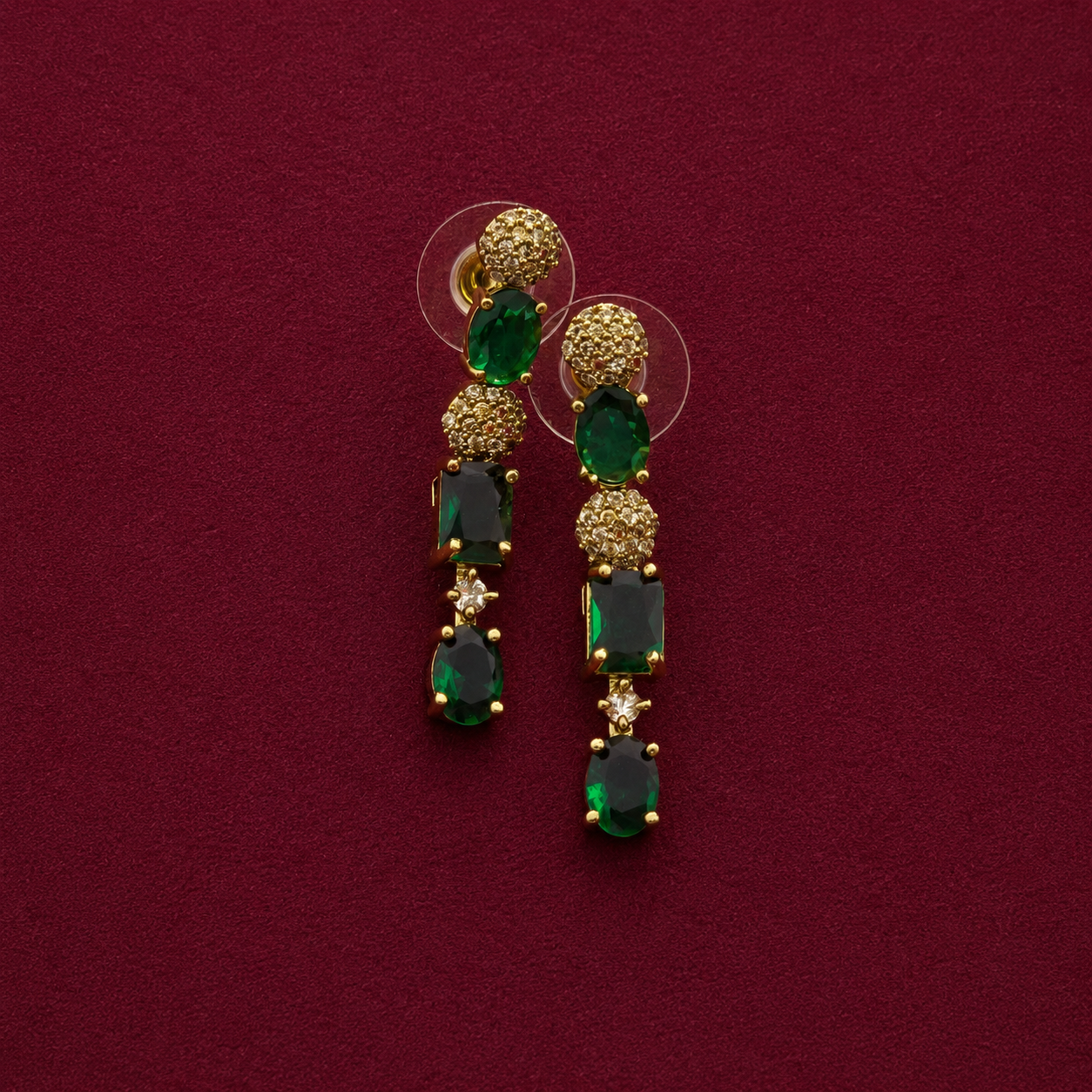 Elegant Emerald Green CZ Necklace Set