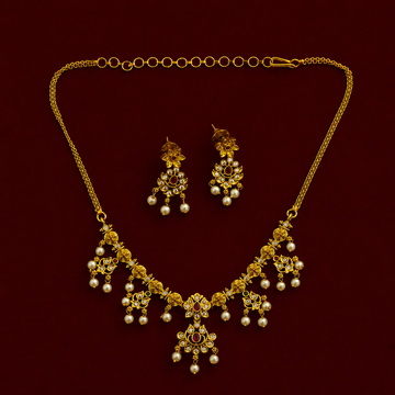 Floral Kundan Pearl Necklace Set