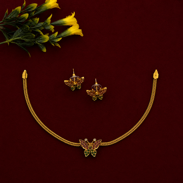 Butterfly Pendant Necklace Set