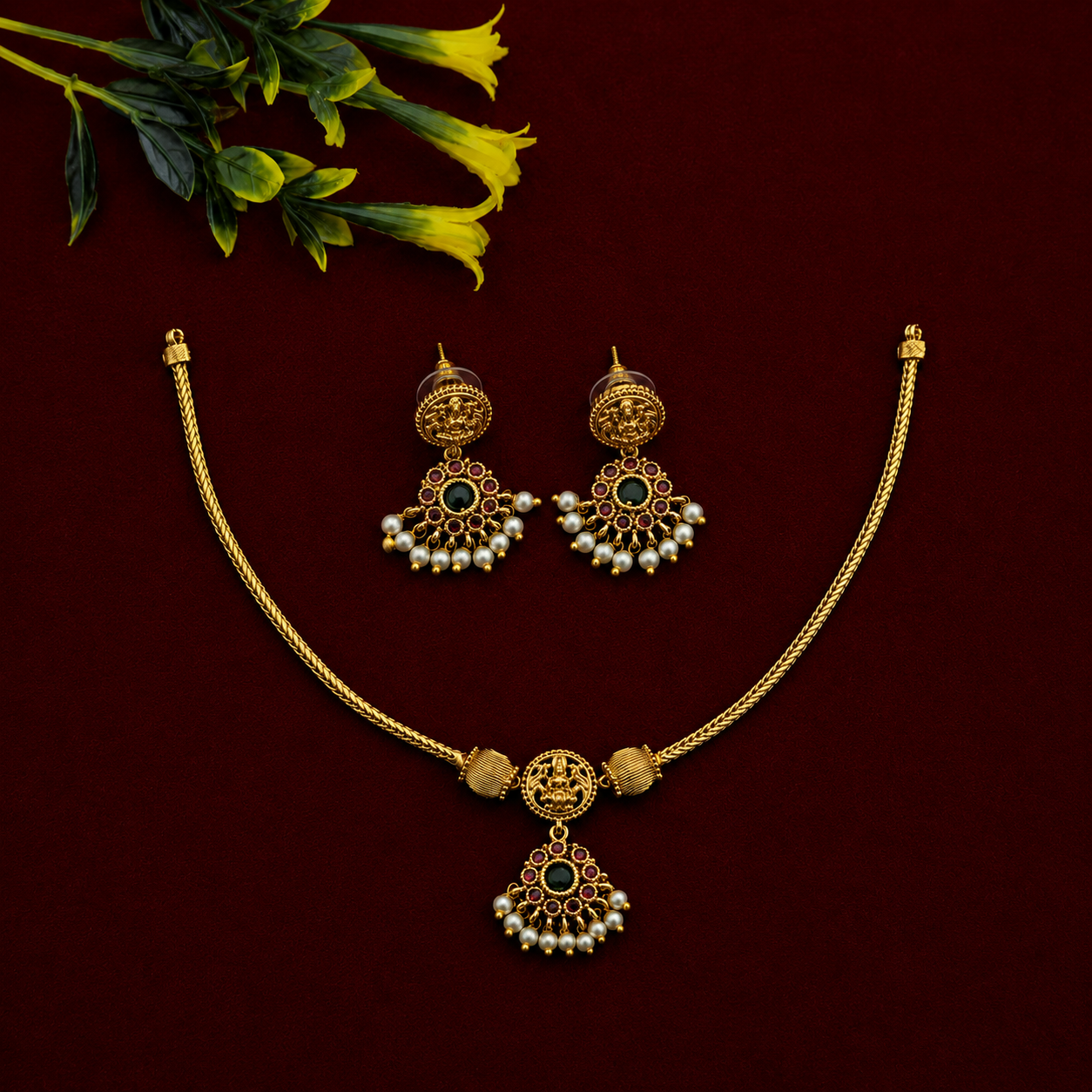 Lakshmi Temple Necklace Set