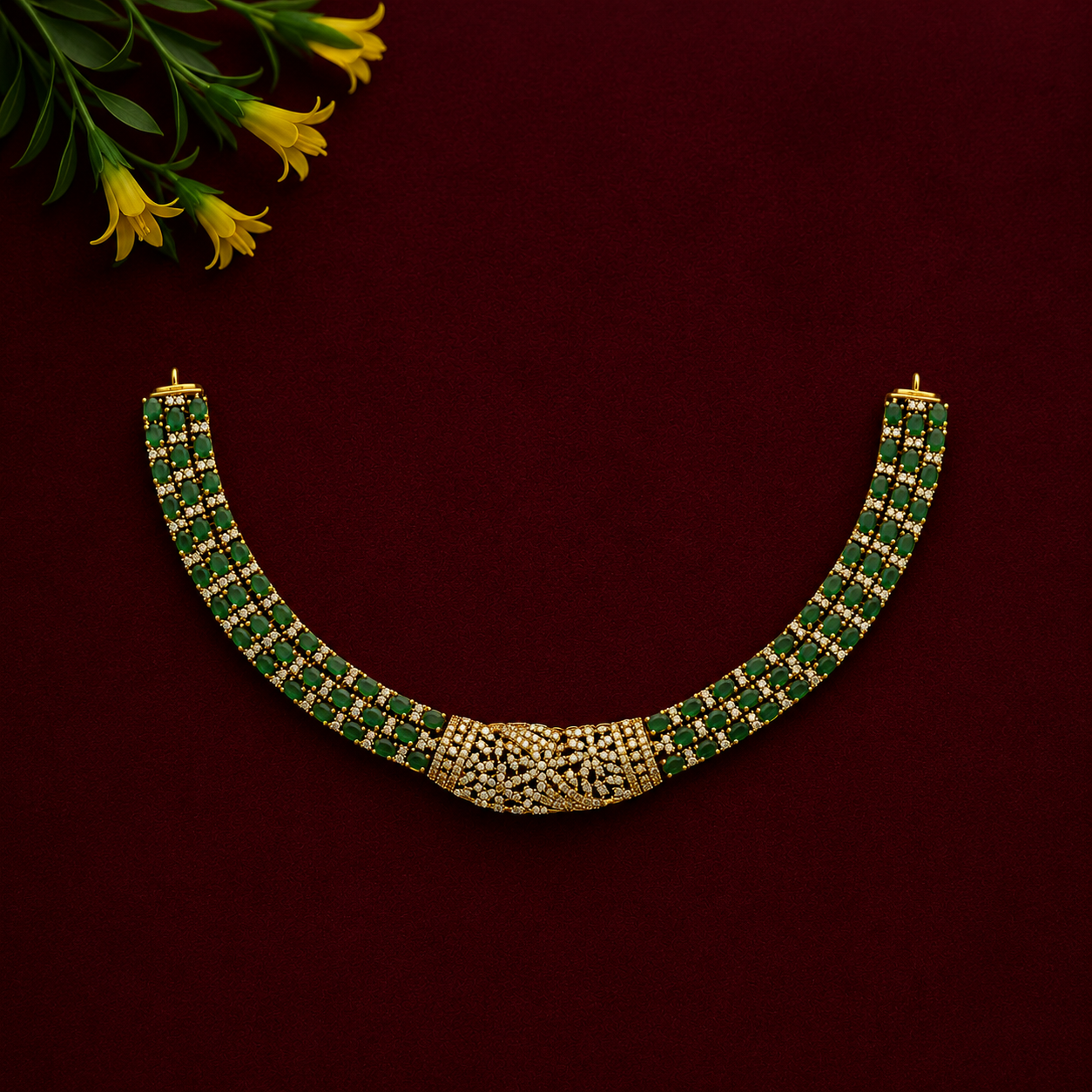 Emerald Green CZ Bridal Choker Set
