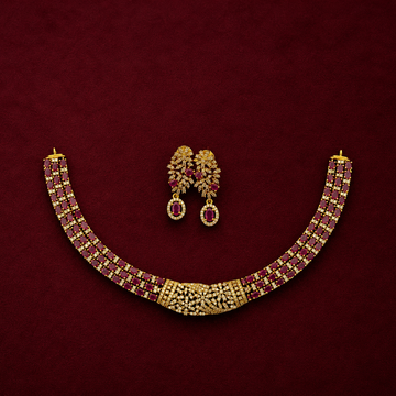 Ruby CZ Bridal Choker Set