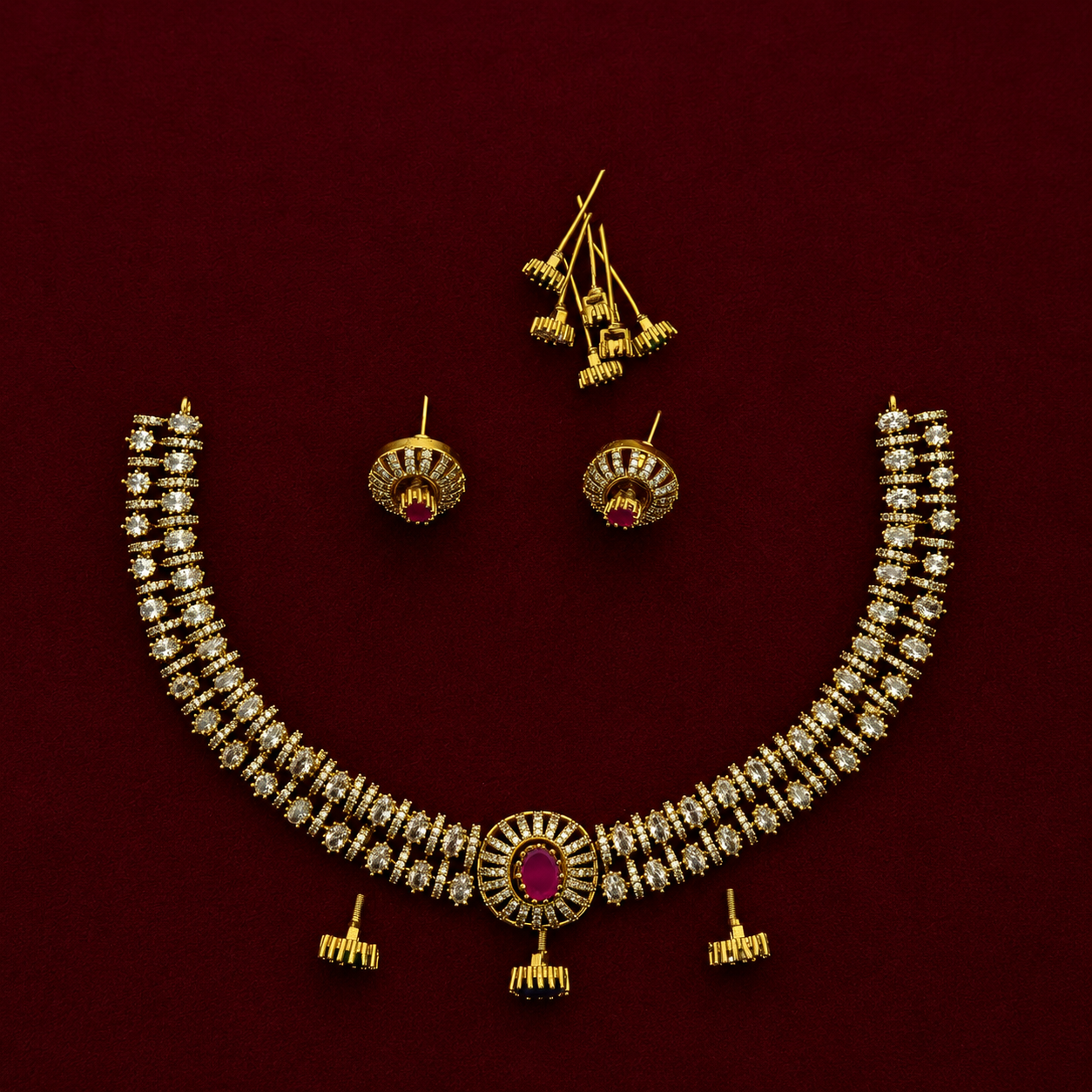 4-in-1 Interchangeable CZ Choker Set