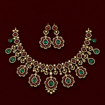 Victorian Floral CZ Necklace Set
