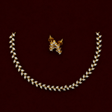 CZ Leaf Vine Necklace Set