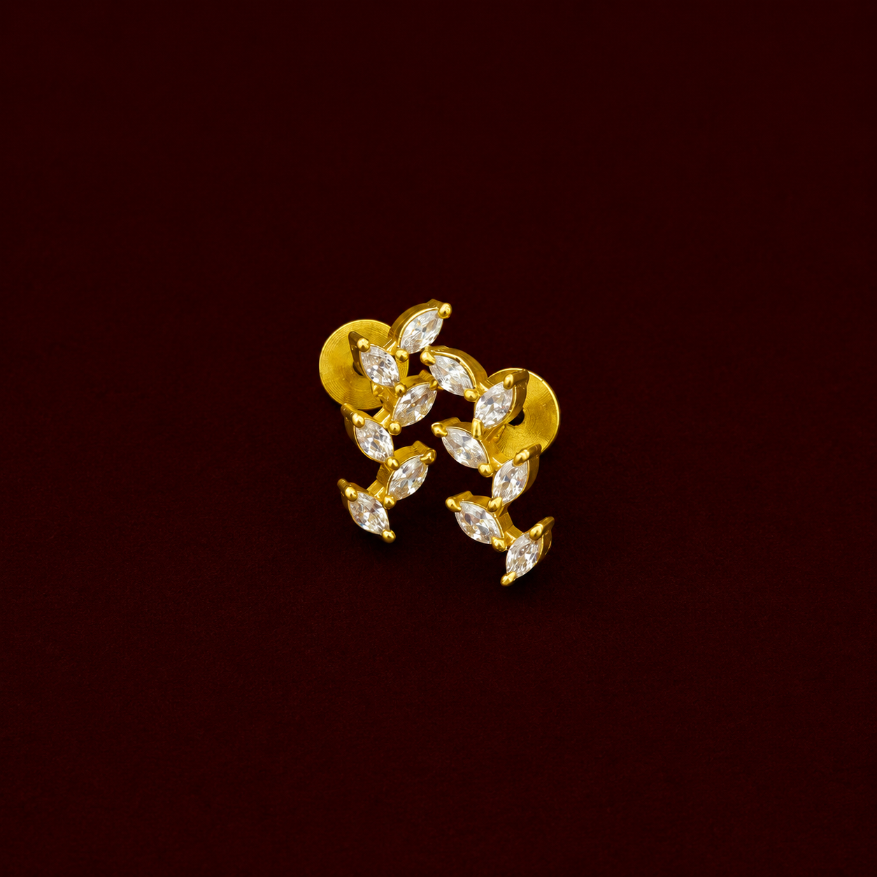 CZ Leaf Vine Necklace Set