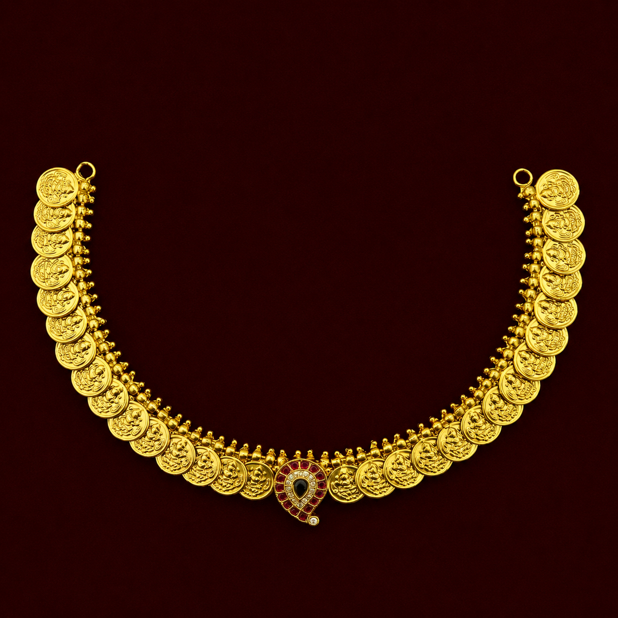 Temple Lakshmi Coin Necklace Set