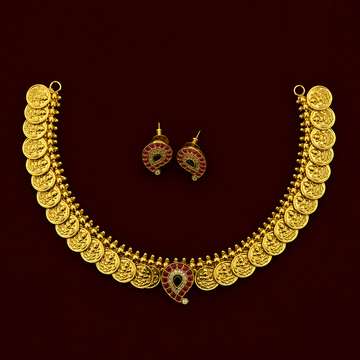 Temple Lakshmi Coin Necklace Set