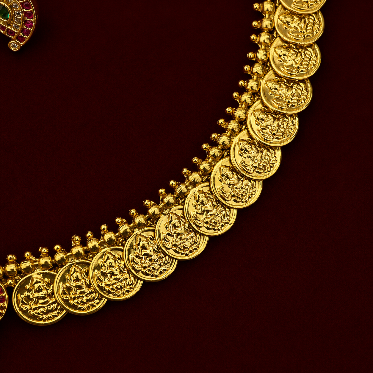 Temple Lakshmi Coin Necklace Set