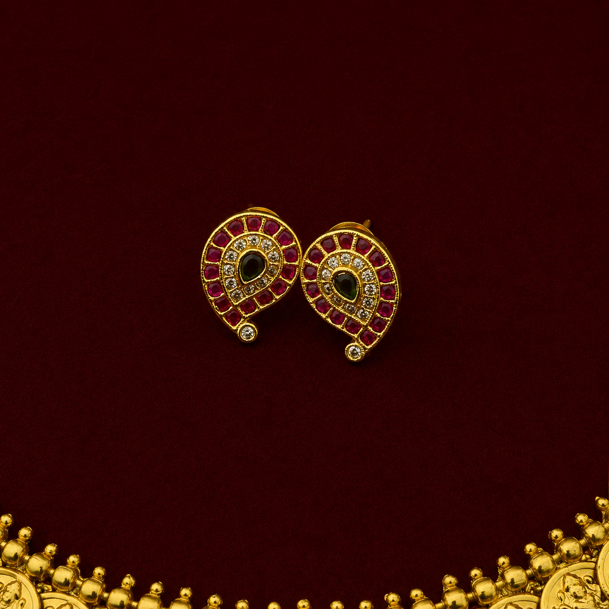 Temple Lakshmi Coin Necklace Set