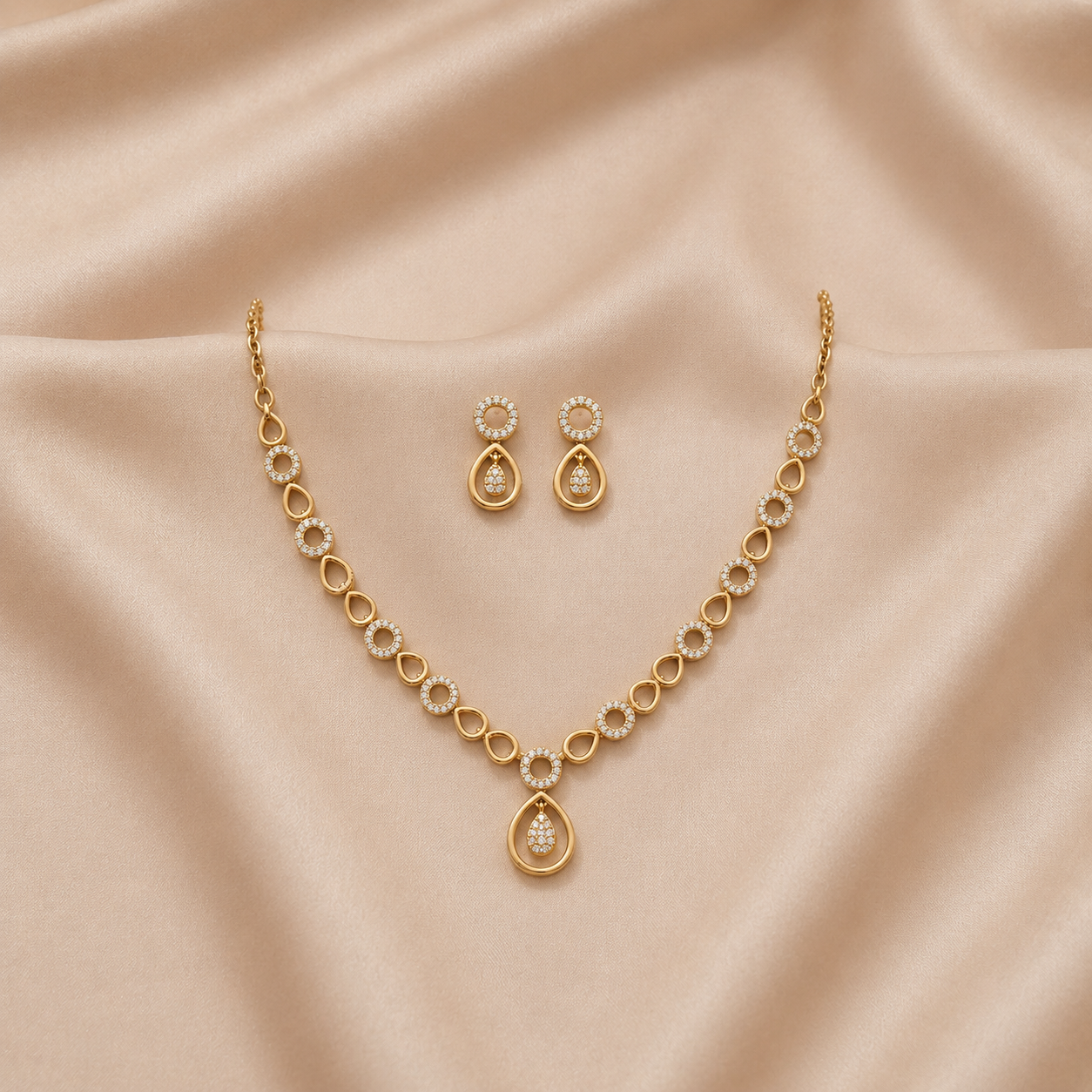 Celestial Teardrop CZ Necklace Set
