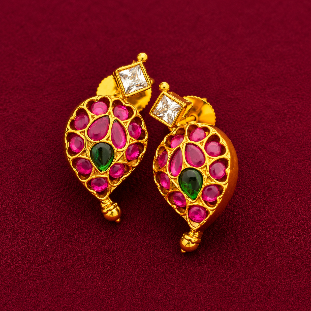 Ruby Peacock Necklace Set