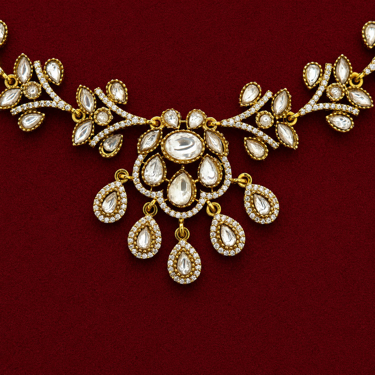 Kundan Floral Necklace Set