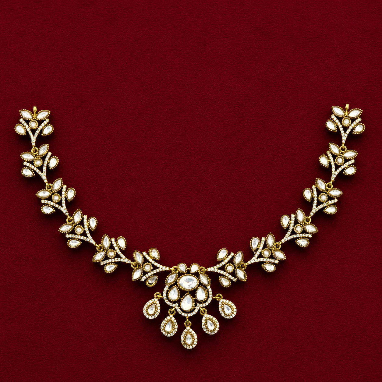 Kundan Floral Necklace Set