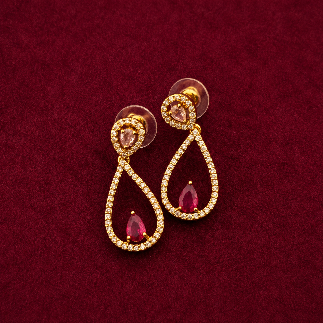 Ruby Teardrop Necklace Set