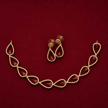 Ruby Teardrop Necklace Set