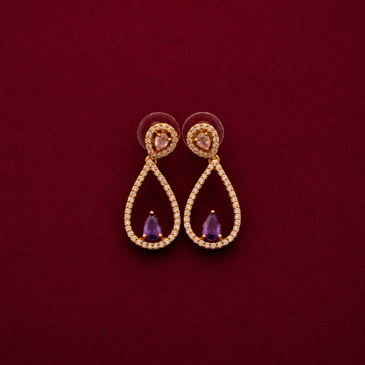 Amethyst Teardrop Necklace Set